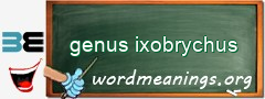 WordMeaning blackboard for genus ixobrychus